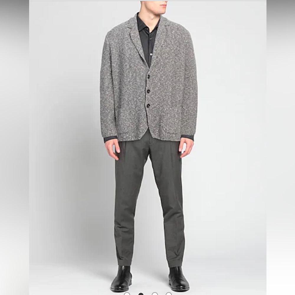 +39 MASQ - Men's B/W Striped Casual Blazer